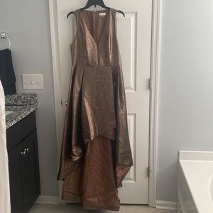 Calvin Klein high-low prom dress